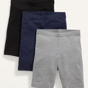 Long Jersey Biker Shorts 3-Pack for Girls