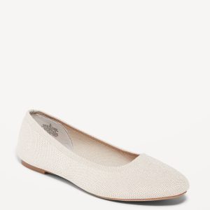 Knit Almond-Toe Ballet Flats