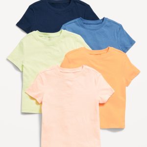 Short-Sleeve Solid T-Shirt 5-Pack for Toddler Boys