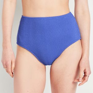 High-Waisted Ribbed Bikini Swim Bottoms