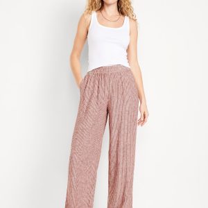 High-Waisted Linen-Blend Wide-Leg Pants