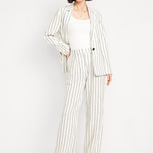 Extra High-Waisted Linen-Blend Taylor Wide-Leg Trouser Pants