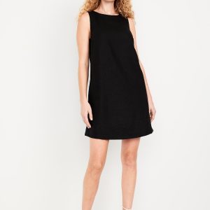 Sleeveless Linen-Blend Mini Shift Dress
