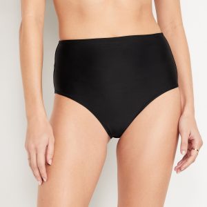 Matte High-Waisted Bikini Swim Bottoms