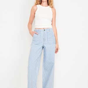 High-Waisted Baggy Wide-Leg Jeans
