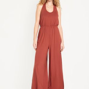 Waist-Defined Halter Jumpsuit