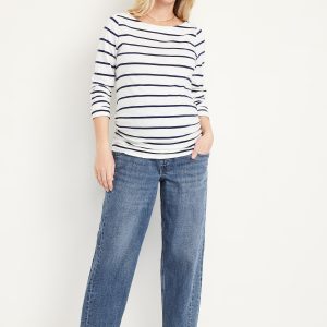 Maternity Full Panel Barrel Ankle Jeans