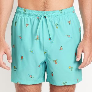 Printed Swim Trunks -- 5-inch inseam