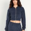 Cropped Terry Zip Hoodie
