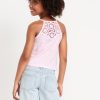 Crochet Back Halter Tank Top for Girls