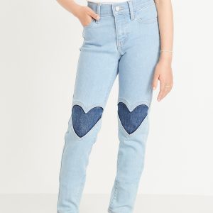 High-Waisted Rockstar 360° Stretch Knee-Patch Jeggings for Girls