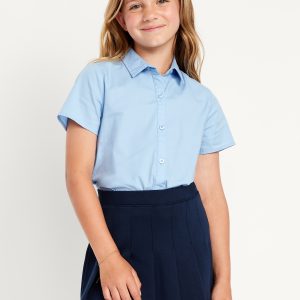 School Uniform Short-Sleeve Poplin Shirt for Girls