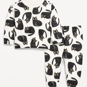 Printed French Terry Sweatshirt and Pants Set for Baby