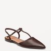Faux-Leather Mary Jane T-Strap Flats for Women