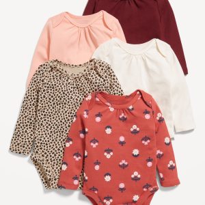 Long-Sleeve Bodysuit 5-Pack for Baby