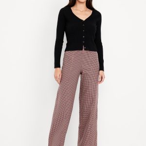 High-Waisted Pull-On Pixie Wide-Leg Pants